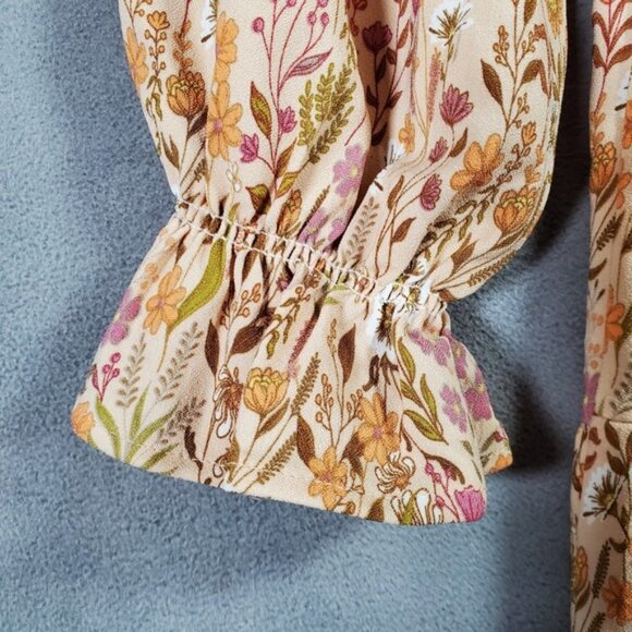 Simply Southern Dress Womens L Floral Smocked Milkmaid Cottage Tiered Prairie - Picture 4 of 9